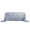 90inch x 132inch Big Payette Dusty Blue Sequin Rectangle Tablecloth Premium Collection