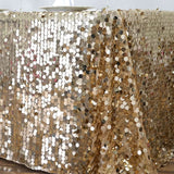 90x156 Champagne Big Payette Sequin Rectangle Tablecloth Premium