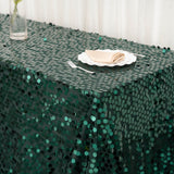 90inch x 156inch Hunter Emerald Green Big Payette Sequin Rectangle Tablecloth Premium