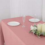 72x120Inch Dusty Rose Polyester Rectangle Tablecloth, Reusable Linen Tablecloth