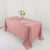 72x120Inch Dusty Rose Polyester Rectangle Tablecloth, Reusable Linen Tablecloth