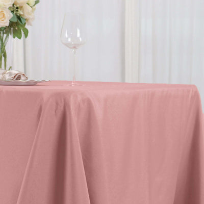 72x120Inch Dusty Rose Polyester Rectangle Tablecloth, Reusable Linen Tablecloth