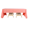 72x120Inch Coral Polyester Rectangle Tablecloth, Reusable Linen Tablecloth