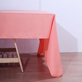 72x120Inch Coral Polyester Rectangle Tablecloth, Reusable Linen Tablecloth