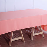72x120Inch Coral Polyester Rectangle Tablecloth, Reusable Linen Tablecloth