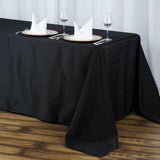 90x132 Black Seamless Premium Polyester Rectangular Tablecloth