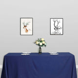 90"x132" Navy Blue Polyester Rectangular Tablecloth