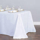 90x132 White Seamless Premium Polyester Rectangular Tablecloth