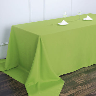 90x156 inches Apple Green Polyester Rectangular Tablecloth