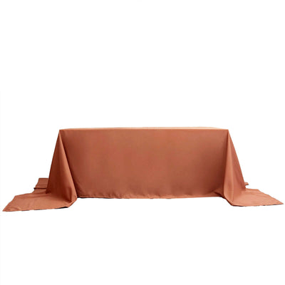 90inch x 156inch Terracotta Polyester Rectangular Tablecloth