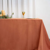 90inch x 156inch Terracotta Polyester Rectangular Tablecloth