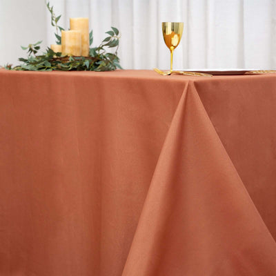 90inch x 156inch Terracotta Polyester Rectangular Tablecloth