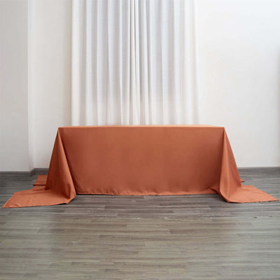 90inch x 156inch Terracotta Polyester Rectangular Tablecloth