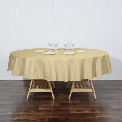 90 inch Champagne Polyester Round Tablecloth