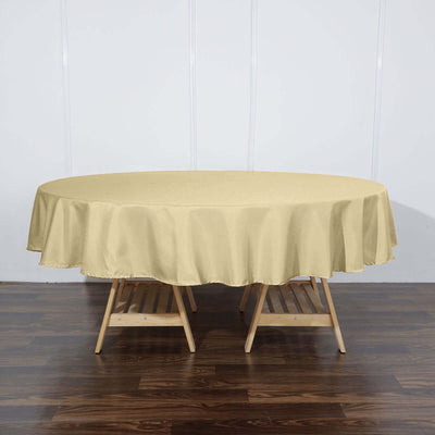 90 inch Champagne Polyester Round Tablecloth