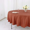 90Inch Terracotta Polyester Round Tablecloth, Reusable Table Linen