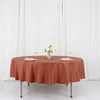 90Inch Terracotta Polyester Round Tablecloth, Reusable Table Linen