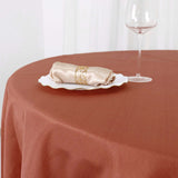 90Inch Terracotta Polyester Round Tablecloth, Reusable Table Linen