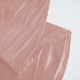 120 inches Accordion Crinkle Taffeta Round Tablecloth - Dusty Rose