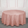 120 inches Accordion Crinkle Taffeta Round Tablecloth - Dusty Rose