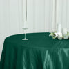 120inch Accordion Crinkle Taffeta Round Tablecloth - Hunter Emerald Green Linen