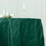 120inch Accordion Crinkle Taffeta Round Tablecloth - Hunter Emerald Green Linen