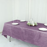 60x102inch Accordion Crinkle Taffeta Rectangular Tablecloth - Violet Amethyst