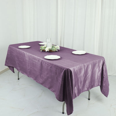 60x102inch Accordion Crinkle Taffeta Rectangular Tablecloth - Violet Amethyst