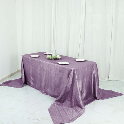 90Inchx156Inch Accordion Crinkle Taffeta Rectangular Tablecloth - Violet Amethyst