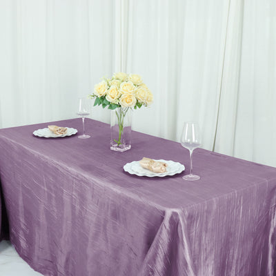 90Inchx156Inch Accordion Crinkle Taffeta Rectangular Tablecloth - Violet Amethyst