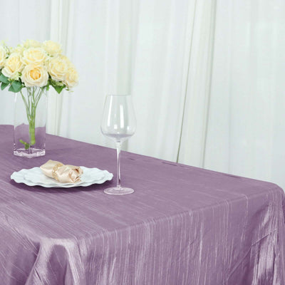 90Inchx156Inch Accordion Crinkle Taffeta Rectangular Tablecloth - Violet Amethyst