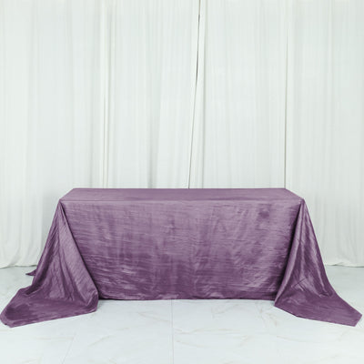 90Inchx156Inch Accordion Crinkle Taffeta Rectangular Tablecloth - Violet Amethyst