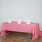 Buffalo Plaid Tablecloths | 60x126 Rectangular | White/Red | Checkered Polyester Tablecloth