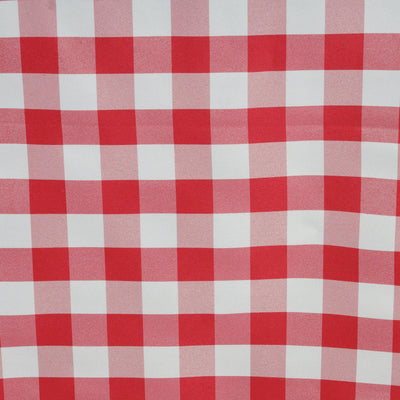 Buffalo Plaid Tablecloths | 60x126 Rectangular | White/Red | Checkered Polyester Tablecloth#whtbkgd