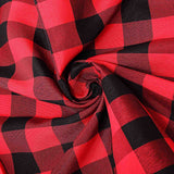 Buffalo Plaid Tablecloth | 70 inch Round | Black/Red | Checkered Gingham Polyester Tablecloth