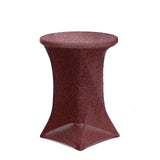 Burgundy Metallic Shiny Glittered Spandex Cocktail Table Cover