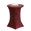 Burgundy Metallic Shiny Glittered Spandex Cocktail Table Cover