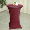 Burgundy Metallic Shiny Glittered Spandex Cocktail Table Cover