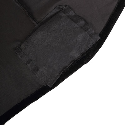 Black Premium Smooth Velvet Spandex Fit Cocktail Tablecloth With Foot Pockets