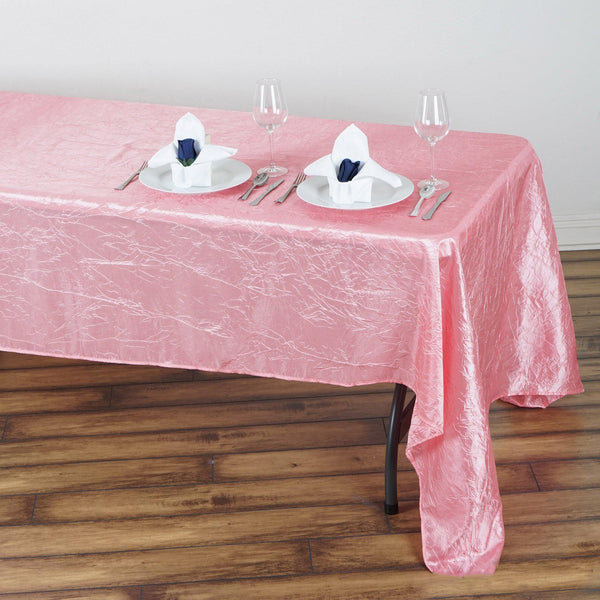 Accordion Crinkle Taffeta Rectangle Tablecloth - Rose Quartz 60"x126"