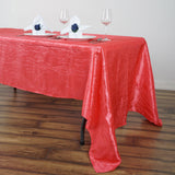 60x126 Coral Crinkle Crushed Taffeta Rectangular Tablecloth