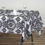 60x102" Black Velvet Flocking Design Taffeta Rectangular Tablecloth