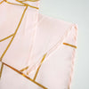 120inch Blush/Rose Gold Round Polyester Tablecloth With Gold Foil Geometric Pattern