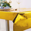 40x90 Inch | Gold Metallic Foil Rectangle Tablecloth, Disposable Table Cover