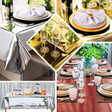 40x90 Inch | Gold Metallic Foil Rectangle Tablecloth, Disposable Table Cover