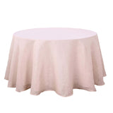 108 Inch | Linen Round Tablecloth, Slubby Textured Wrinkle Resistant Tablecloth - Blush | Rose Gold