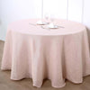 108 Inch | Linen Round Tablecloth, Slubby Textured Wrinkle Resistant Tablecloth - Blush | Rose Gold