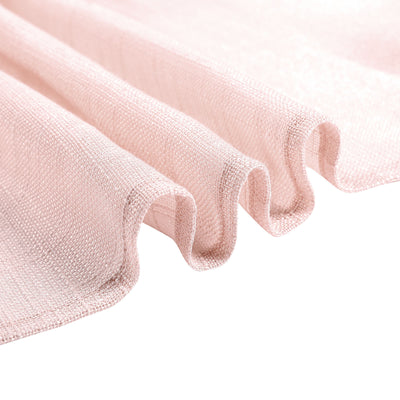 108 Inch | Linen Round Tablecloth, Slubby Textured Wrinkle Resistant Tablecloth - Blush | Rose Gold