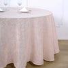 120 inch Linen Round Tablecloth, Slubby Textured Wrinkle Resistant Tablecloth - Blush | Rose Gold