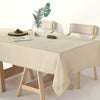 60x102 Beige Linen Rectangular Tablecloth | Slubby Textured Wrinkle Resistant Tablecloth